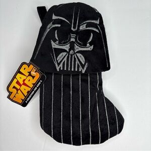 Disney Star Wars mini stocking Darth Vader Black Gray Velour Soft NWT